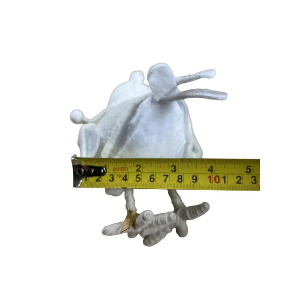 Brook White Felt Plush Bird Tabletop Decoration With Hat Scarf BROOK Tag